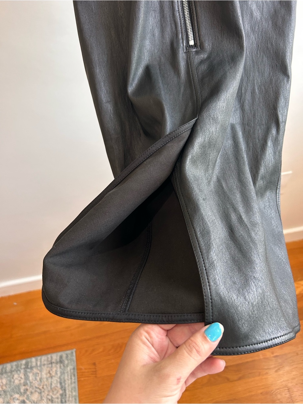 Rick Owens Black Leather Open Back Dress 8 - Picture 7 of 9